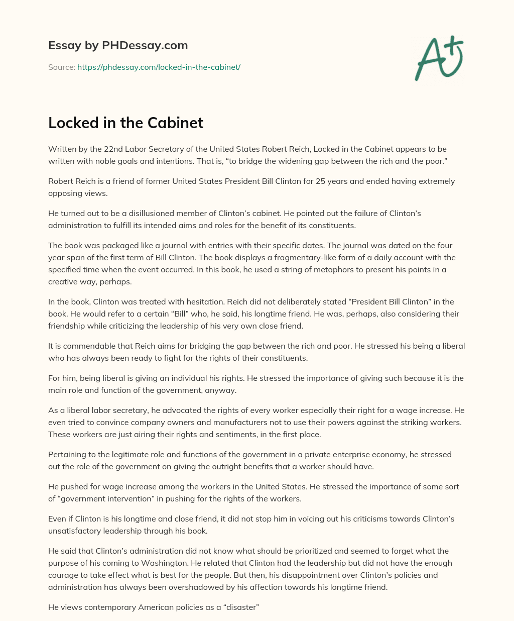 Locked In The Summary Example