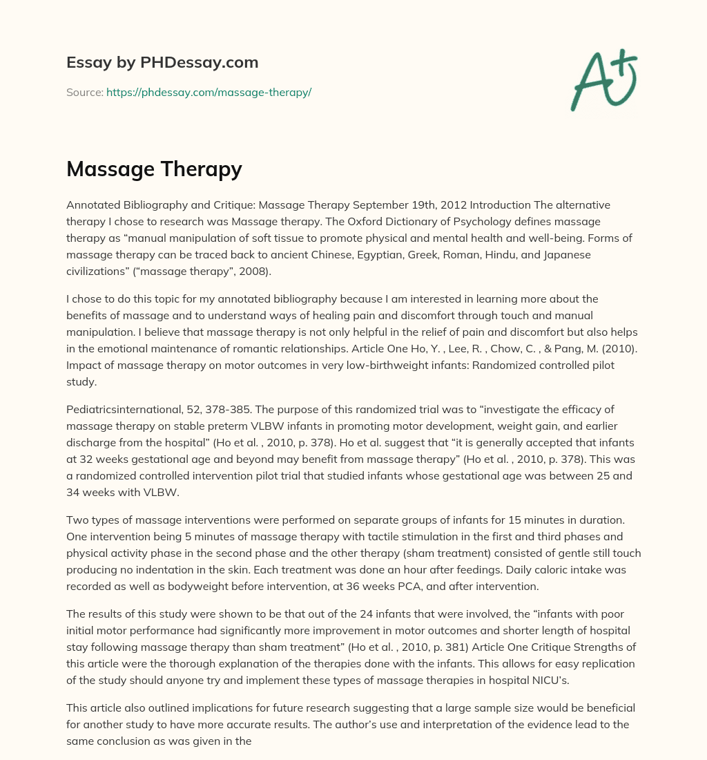 Massage Therapy