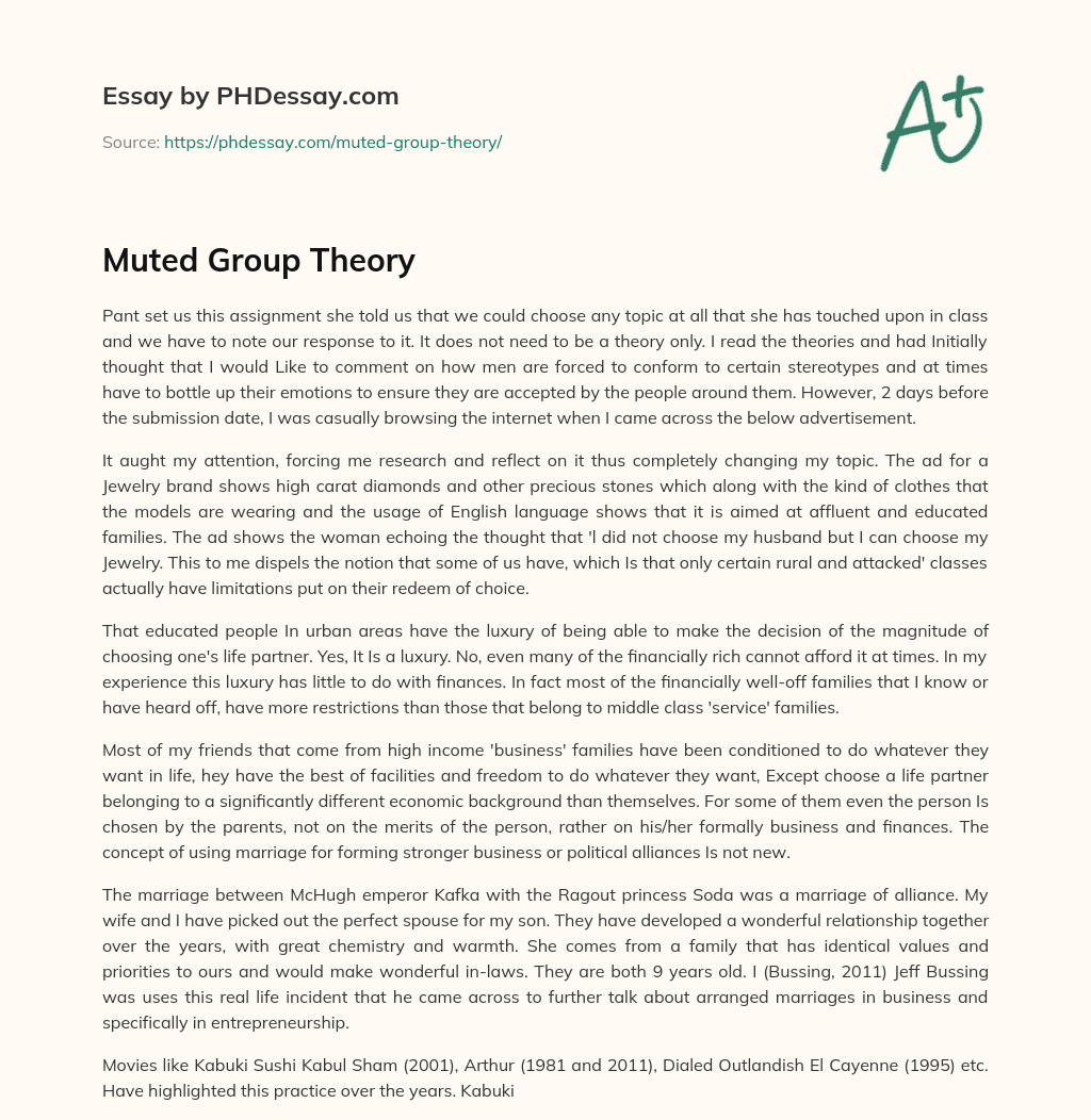 Muted Group Theory