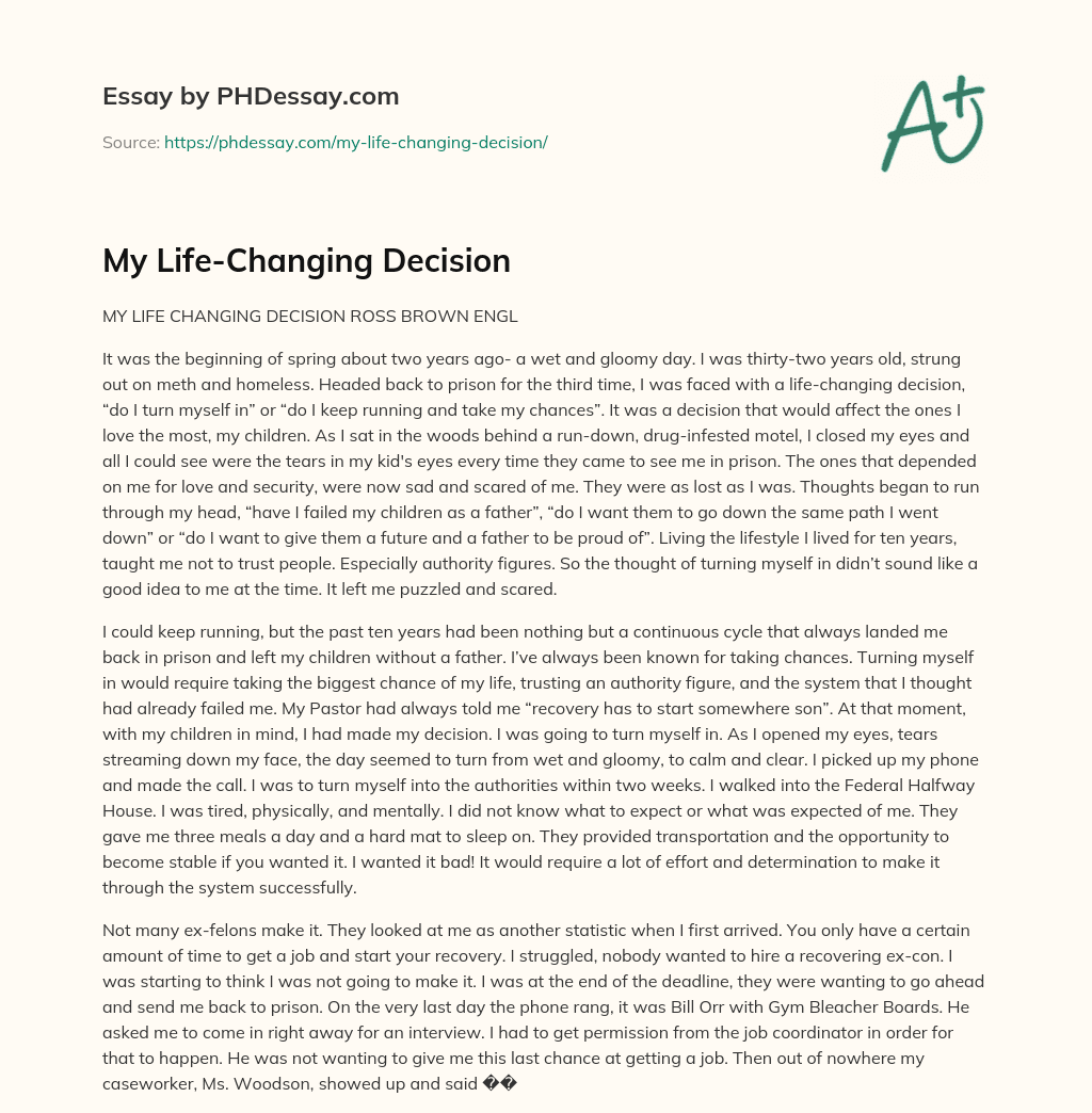 My LifeChanging Decision(04)