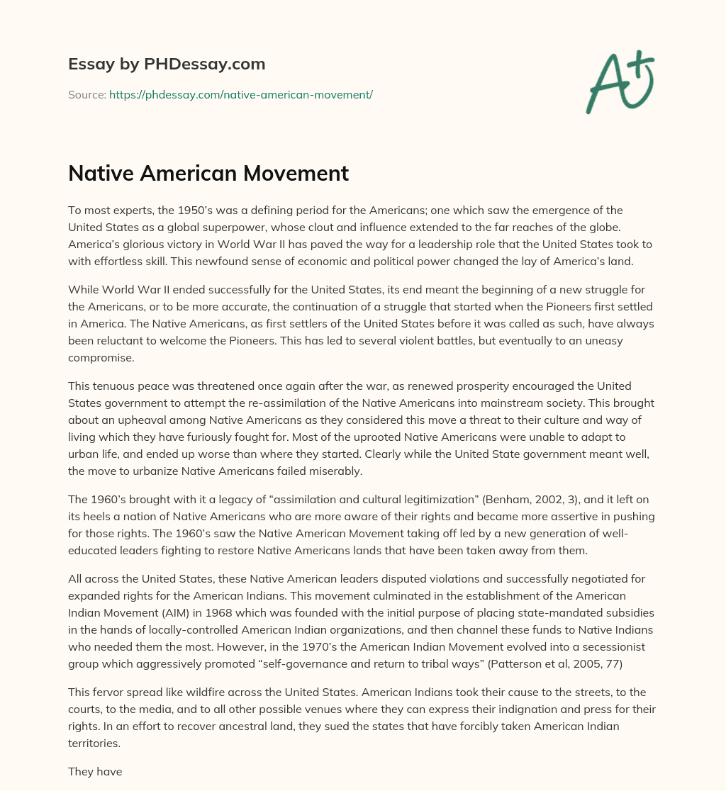 Native American Movement