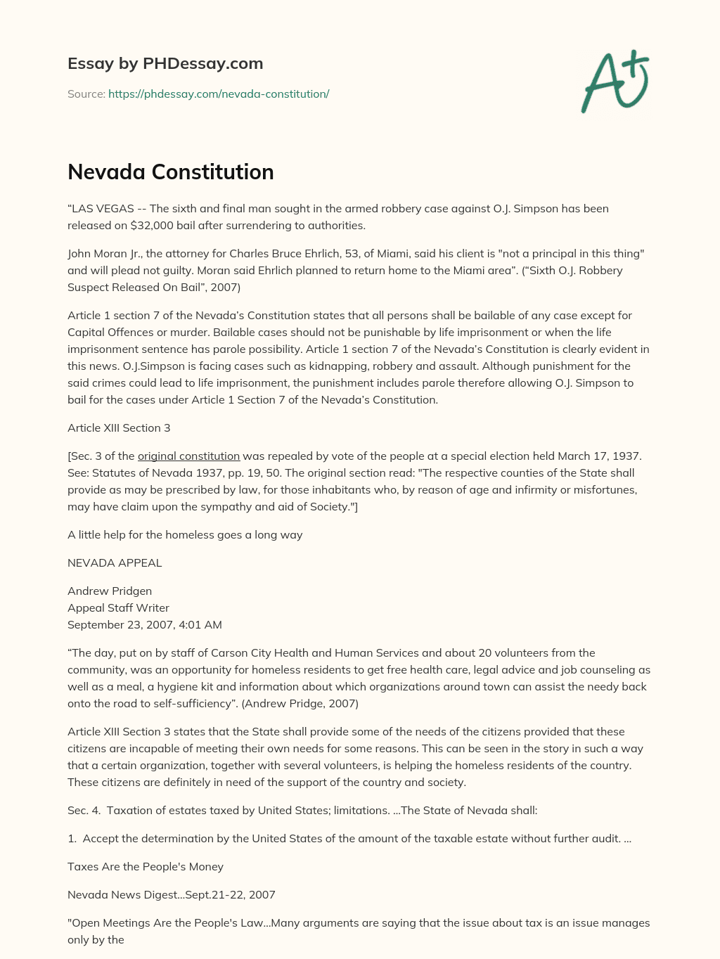 Nevada Constitution