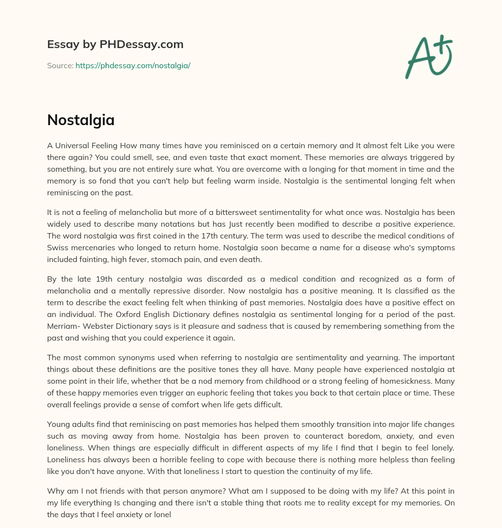 Nostalgia