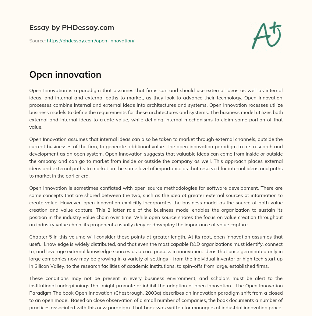 Open innovation