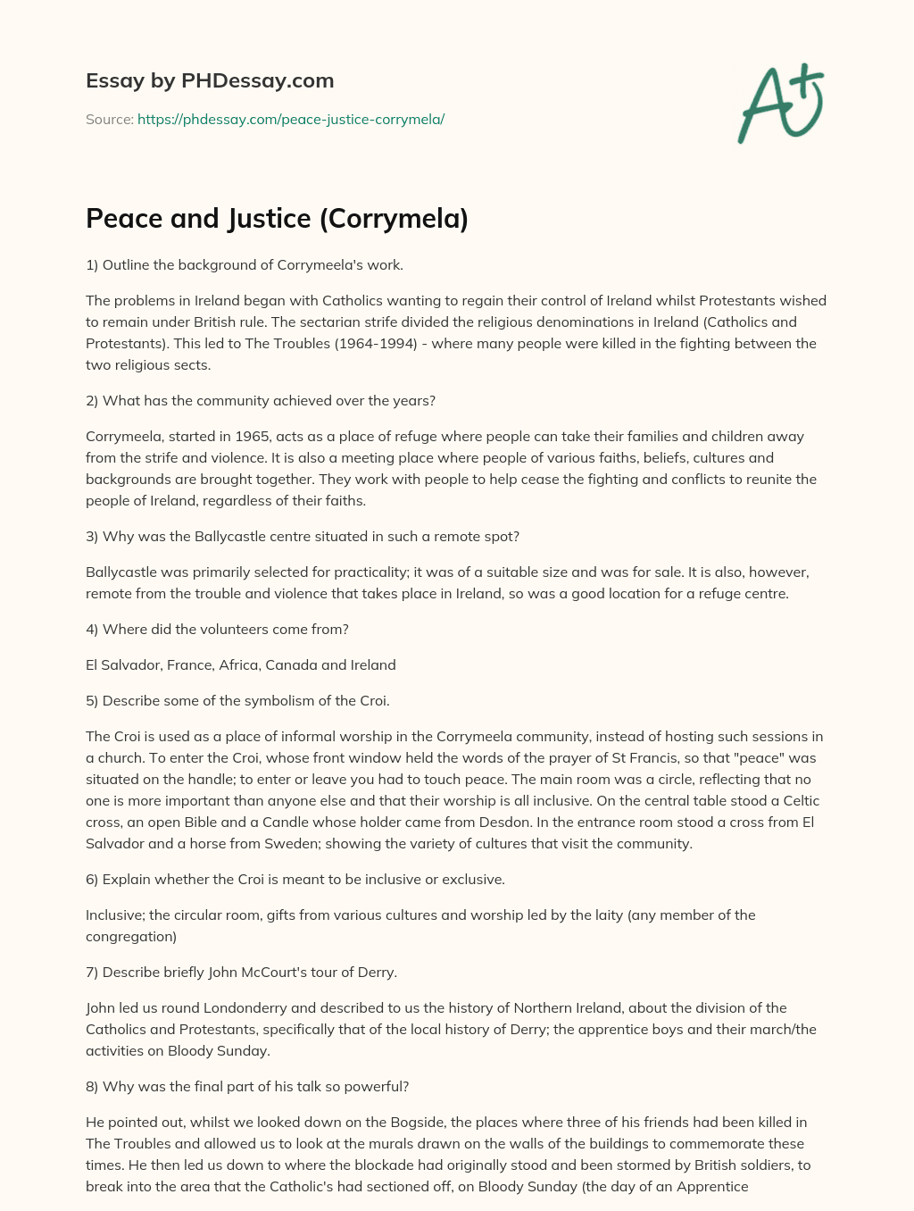 Peace and Justice (Сorrymela)