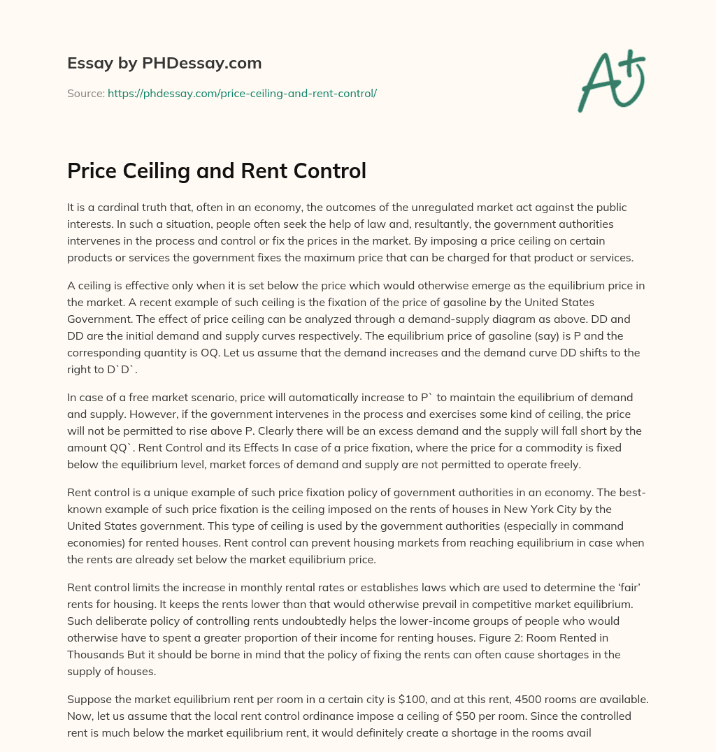 Price Ceiling and Rent Control