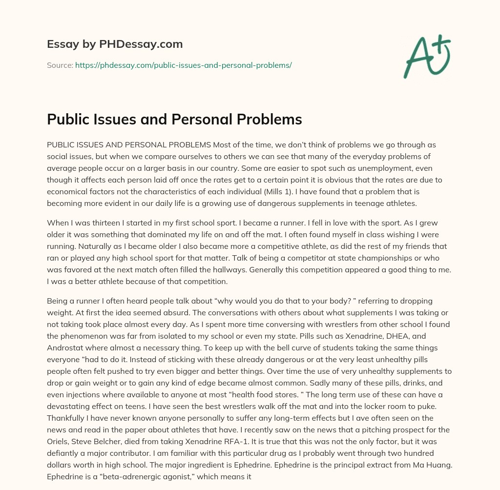 Public Issues and Personal Problems
