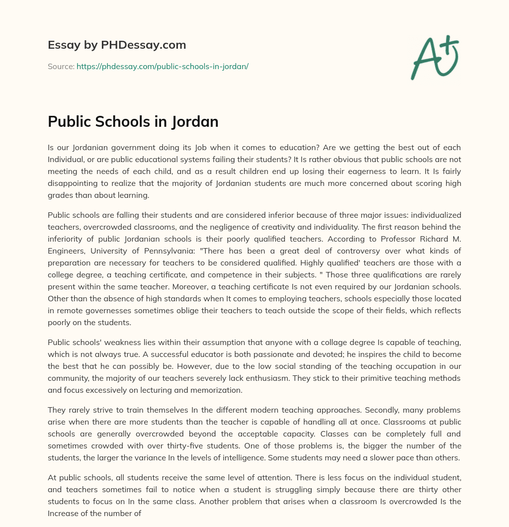 Public Schools in Jordan