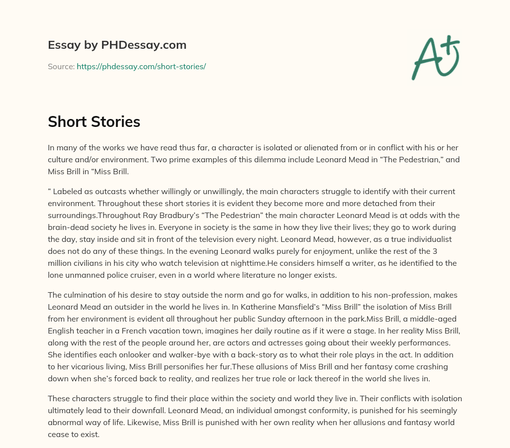 Short Stories (400 Words)