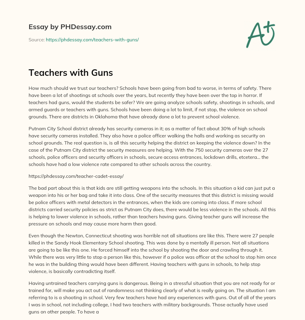 Teachers with Guns