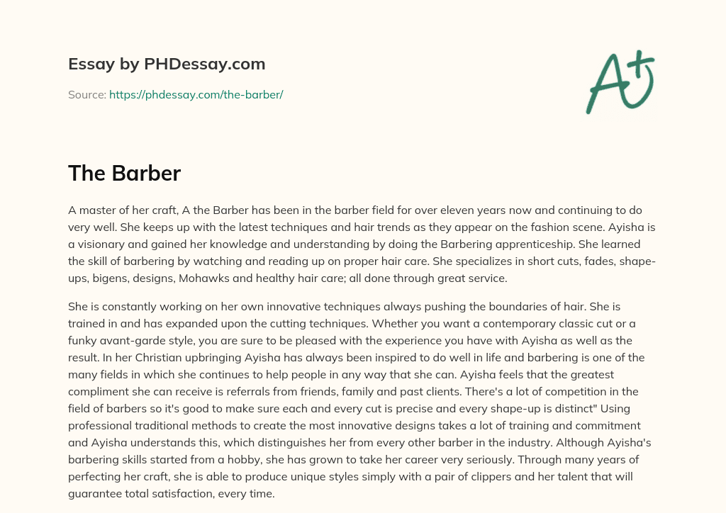 The Barber (300 Words)