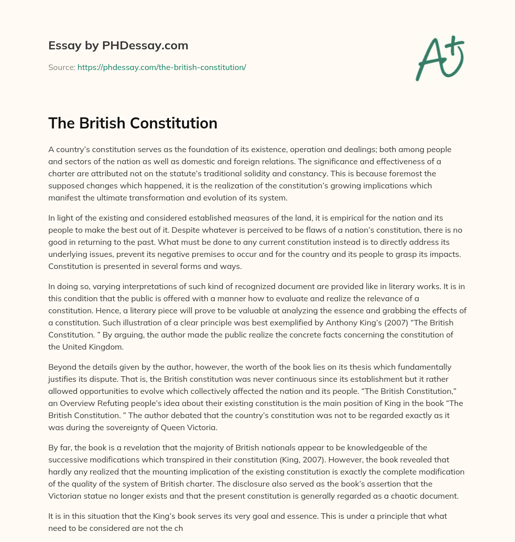 The British Constitution