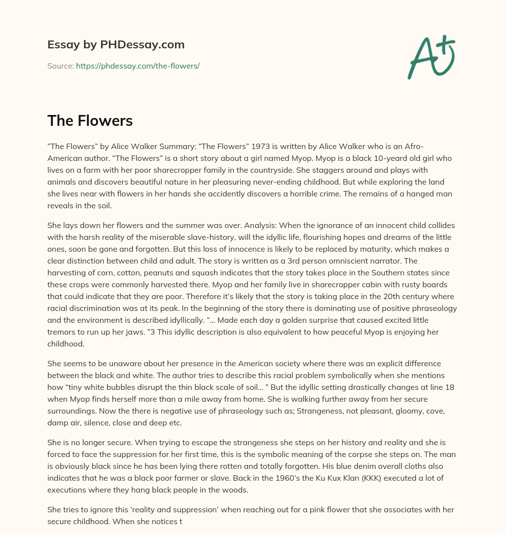 The Flowers (600 Words)
