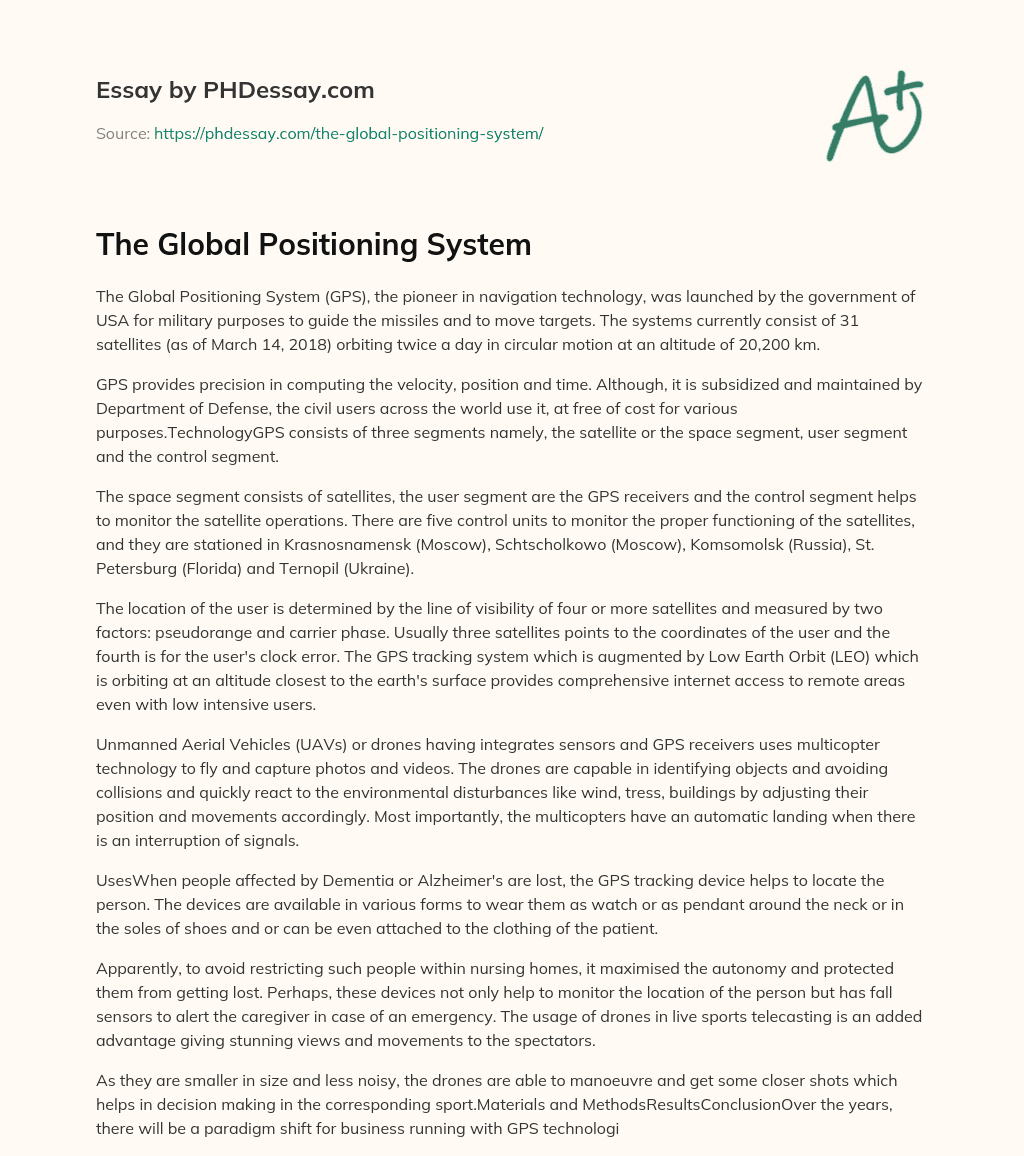 The Global Positioning System (500 Words)