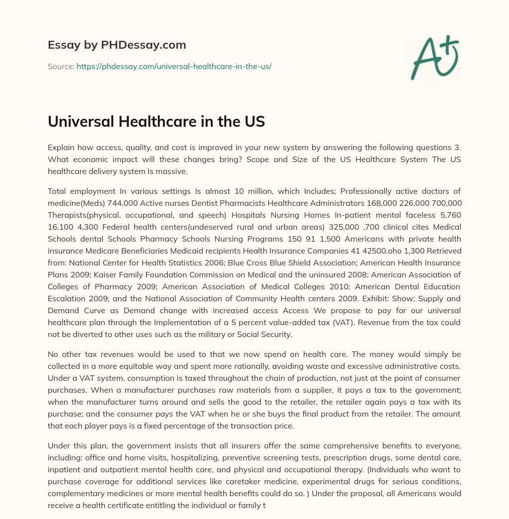 Universal Healthcare in the US