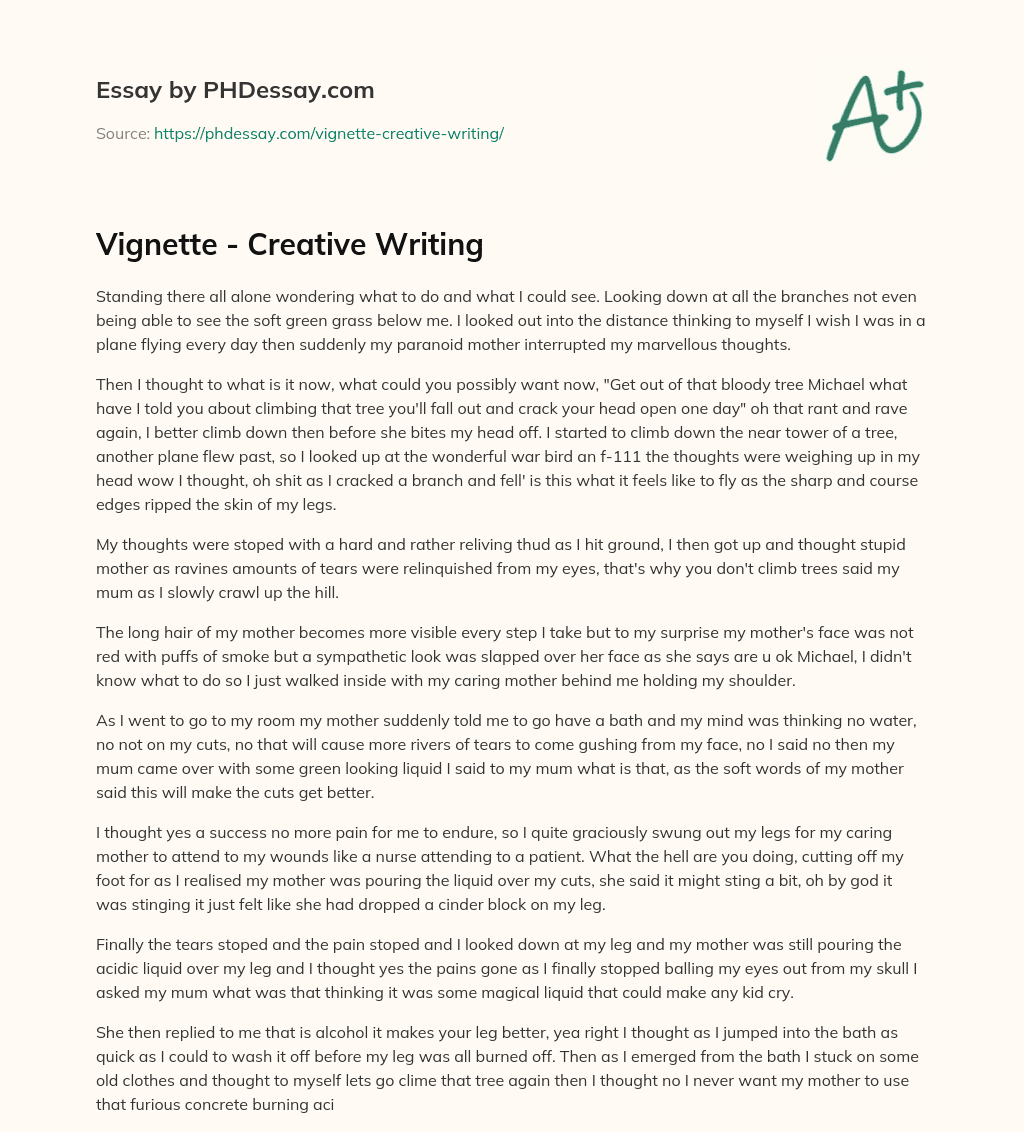 Creative Writing Essay Example