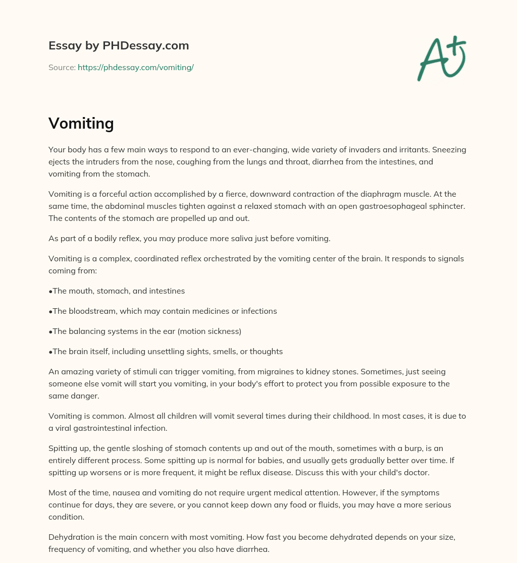 Vomiting (300 Words)