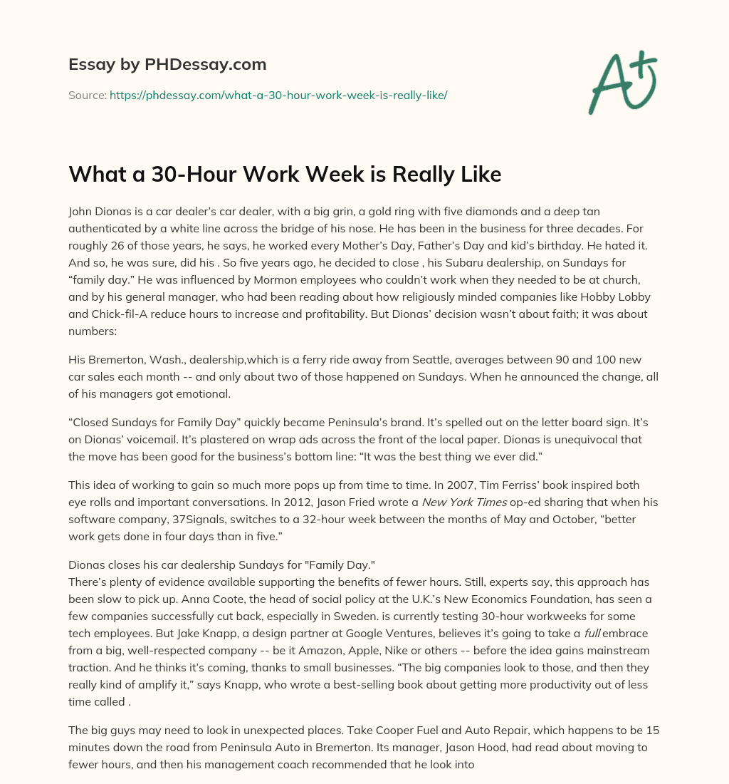 What a 30Hour Work Week is Really Like