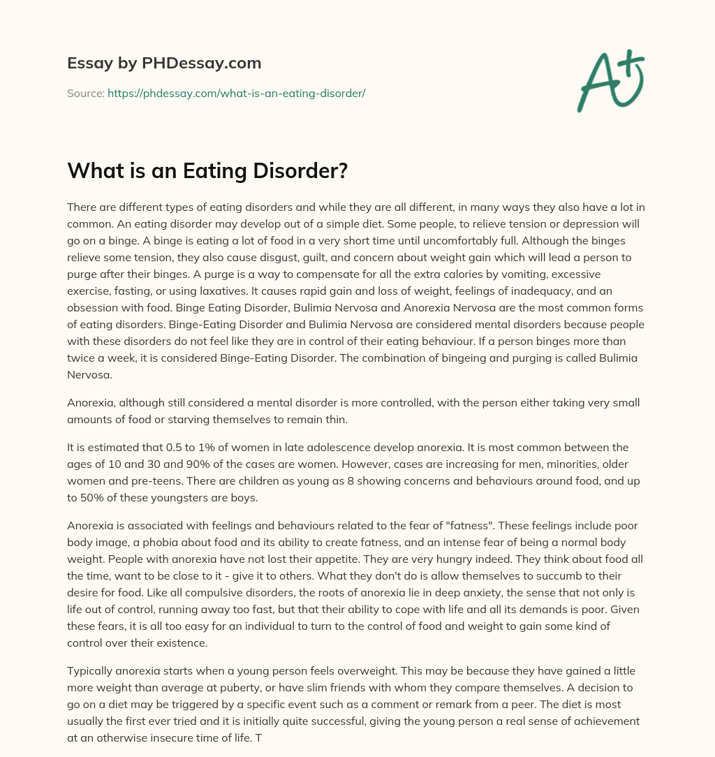 What is an Eating Disorder?