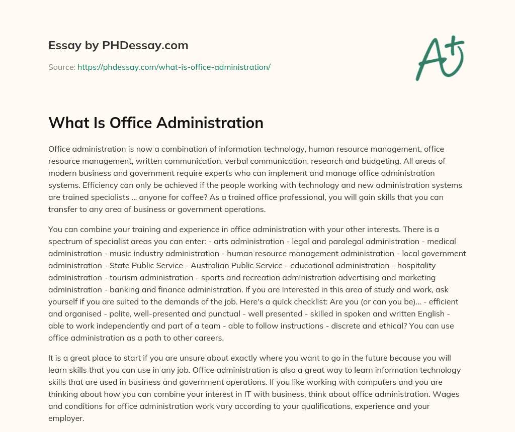 What Is Office Administration