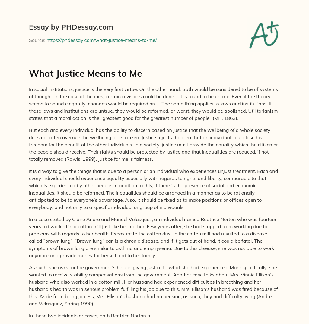 What Justice Means to Me