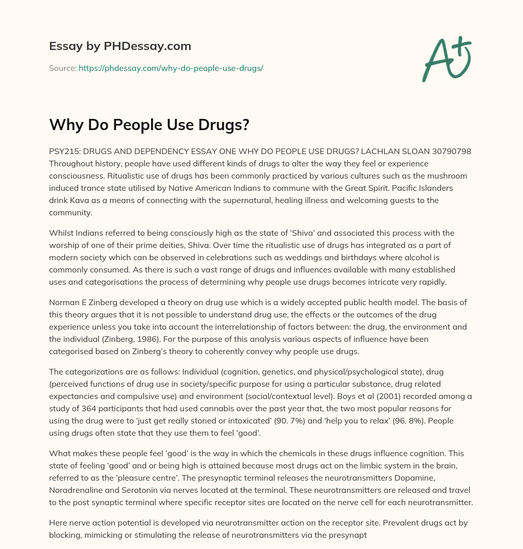 Drug Set And Setting The Basis For Controlled Intoxicant Use