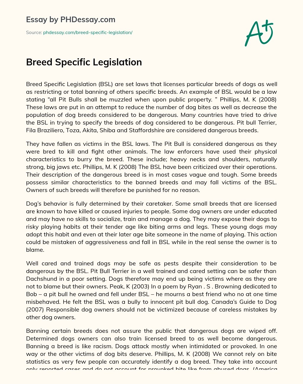 Breed Specific Legislation