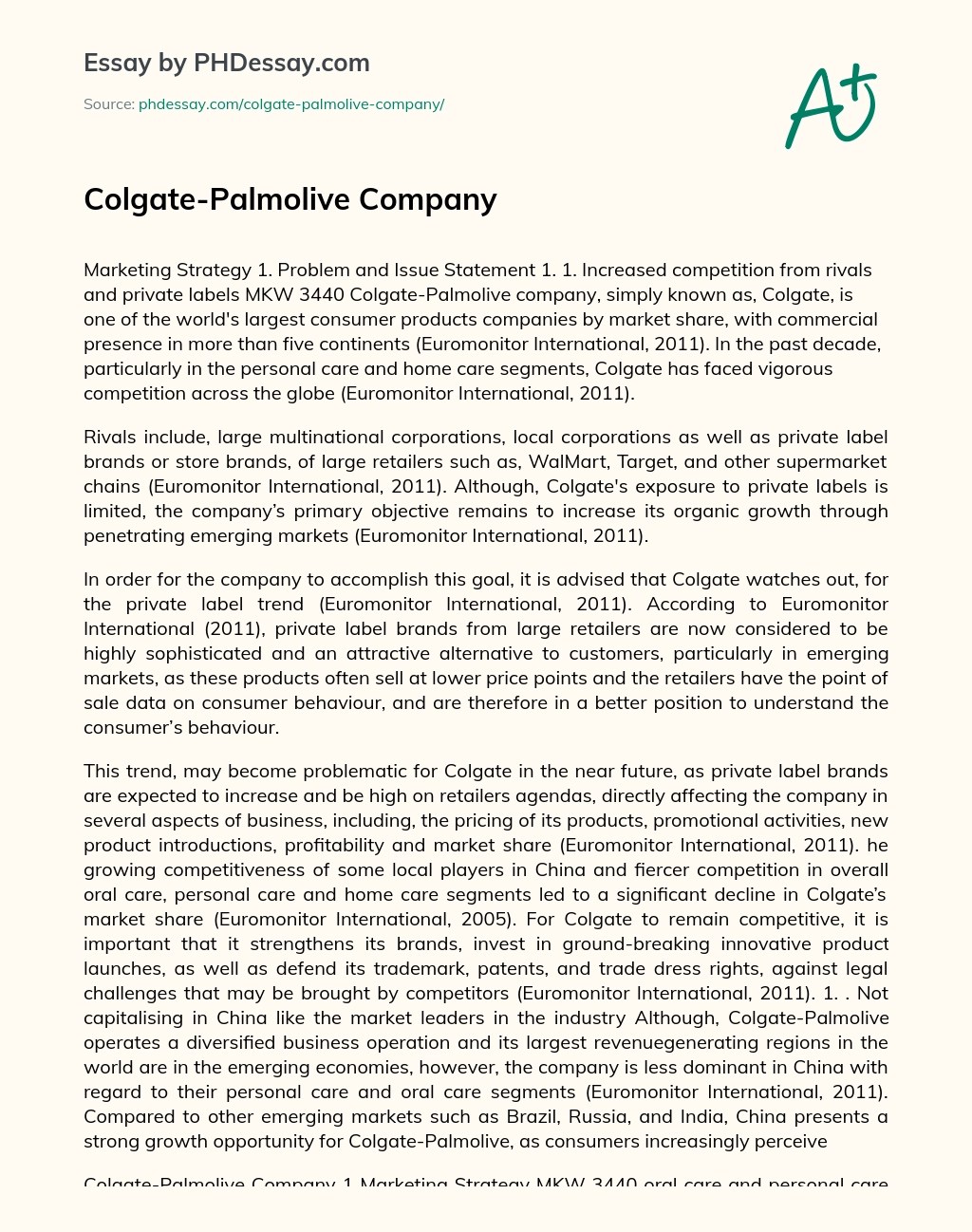 ColgatePalmolive Company