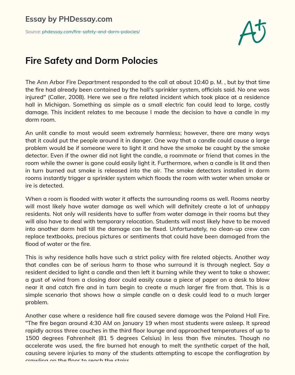 Fire Safety Essay Telegraph