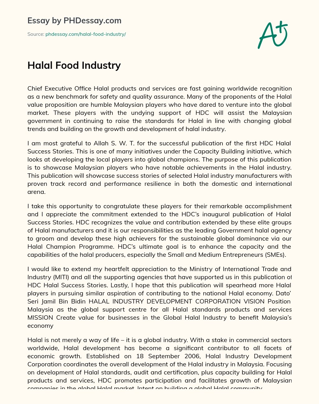 Halal Food Industry