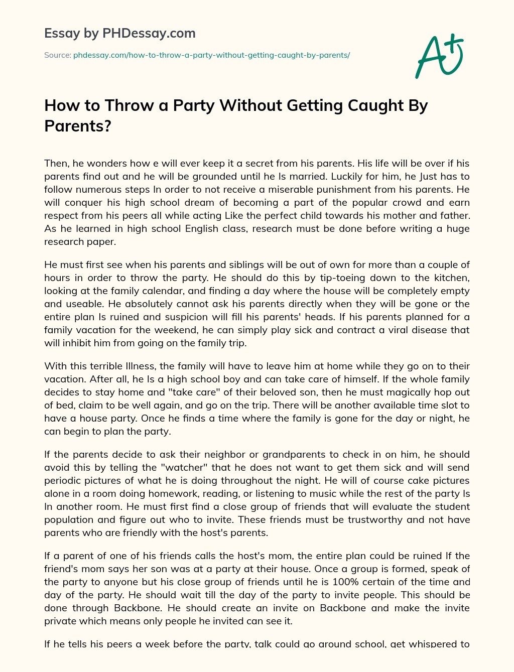 How To Throw A Party Without Getting Caught By Parents? Informative