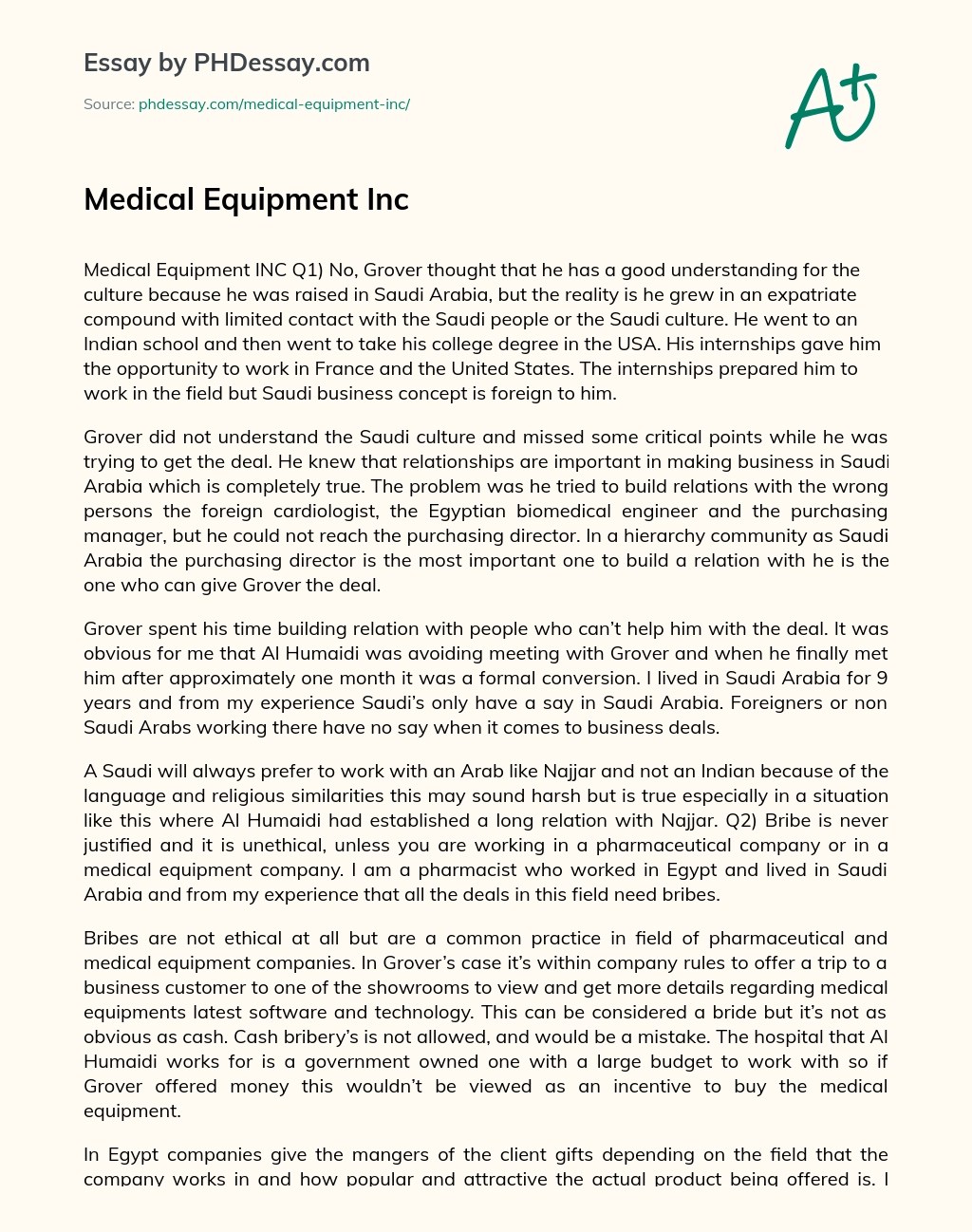 Medical Equipment Inc