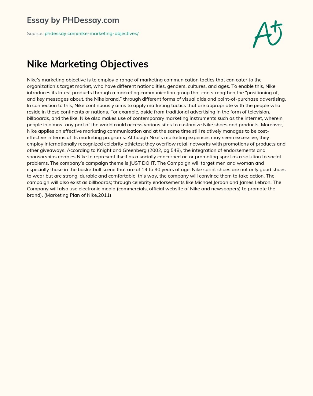Nike objectives and aims, Nike Marketing Strategy (2024)