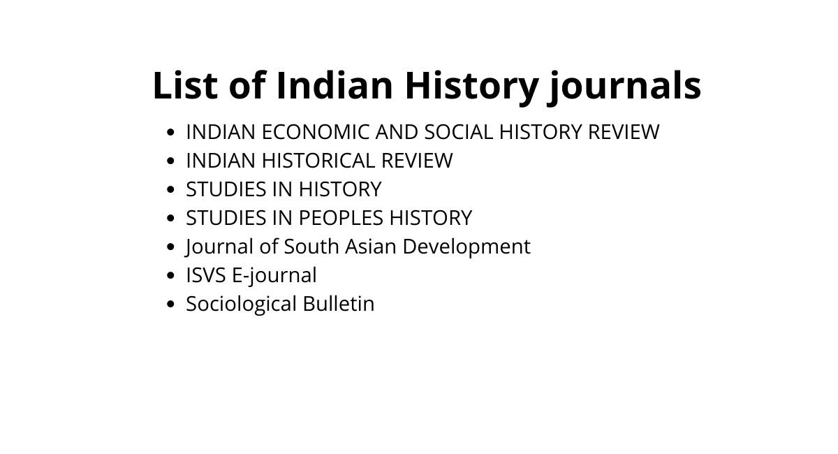 Indian History journals indexed in Scopus, SCI PhDTalks