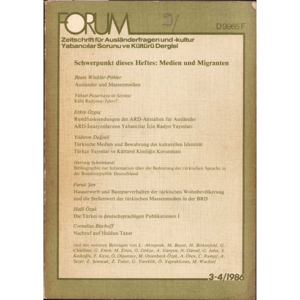 Almanca Türkçe, Forum Zeitschrift für Aulandergragen und Kultur