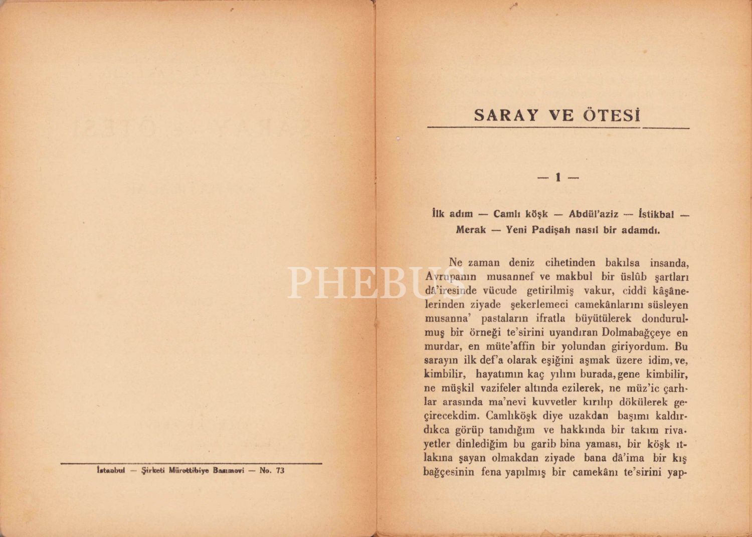 Saray ve Ötesi Son Hatıralar, 1. cilt, Halit Ziya Uşaklıgil, İstanbul