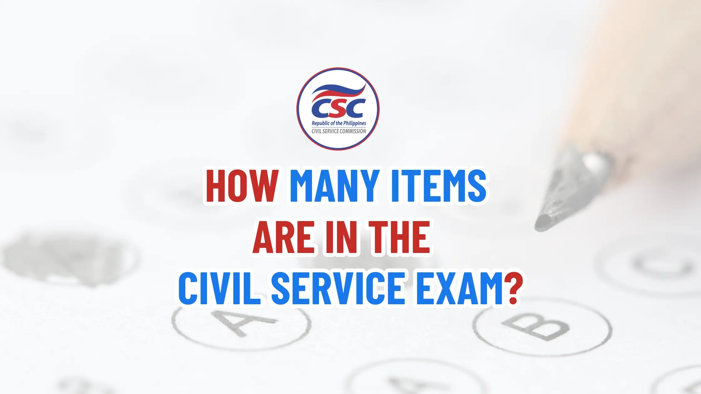 How many items in Civil Service Exam