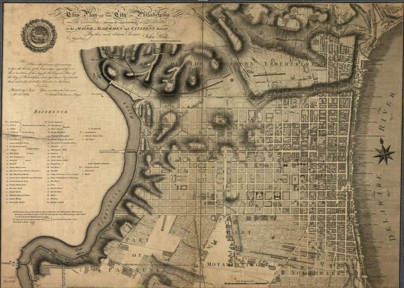 Encyclopedia of Greater Philadelphia Map of Philadelphia, 1796