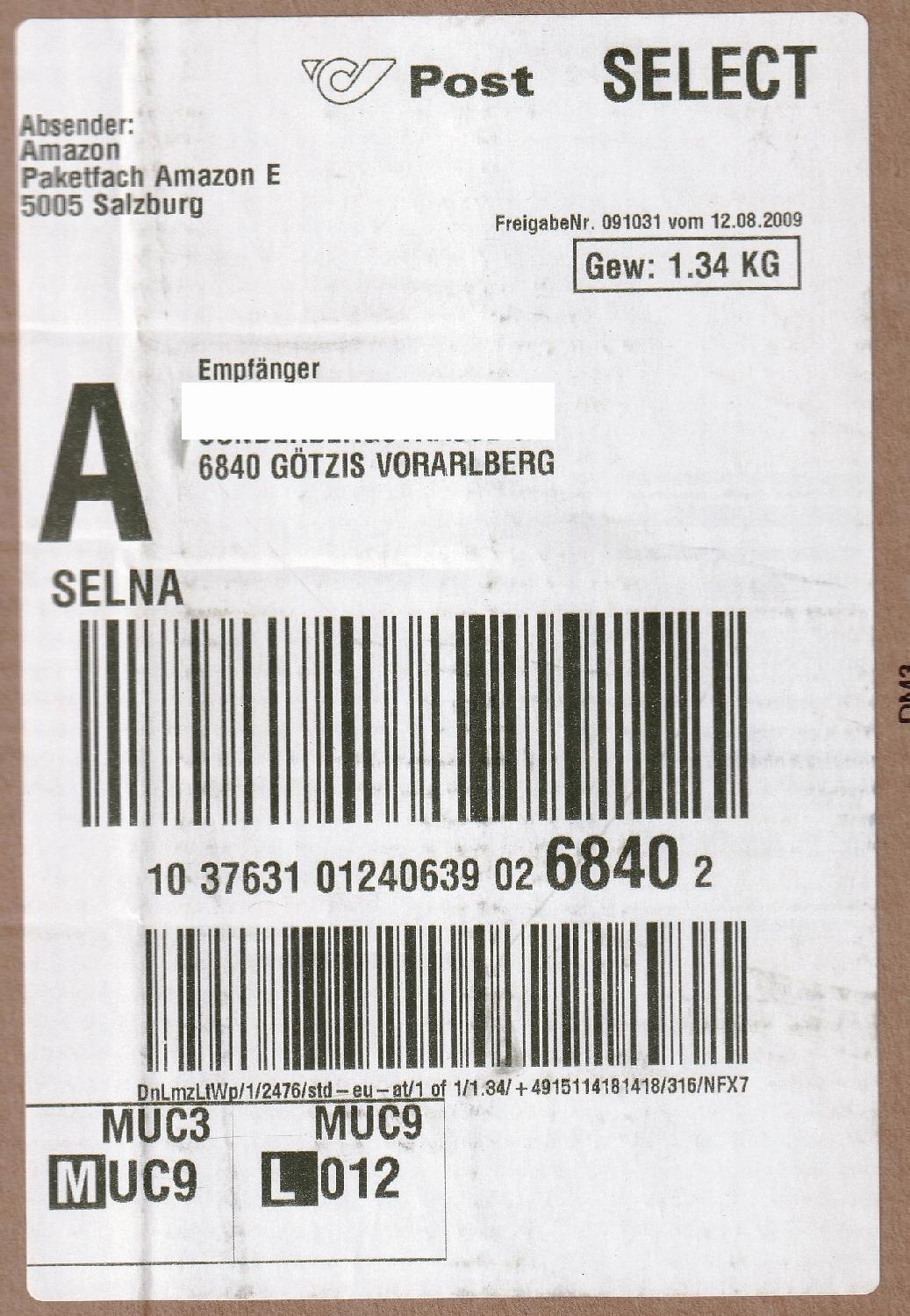 Philaseiten.de (?) (9) Amazon Moderne "Paketkarten"Label
