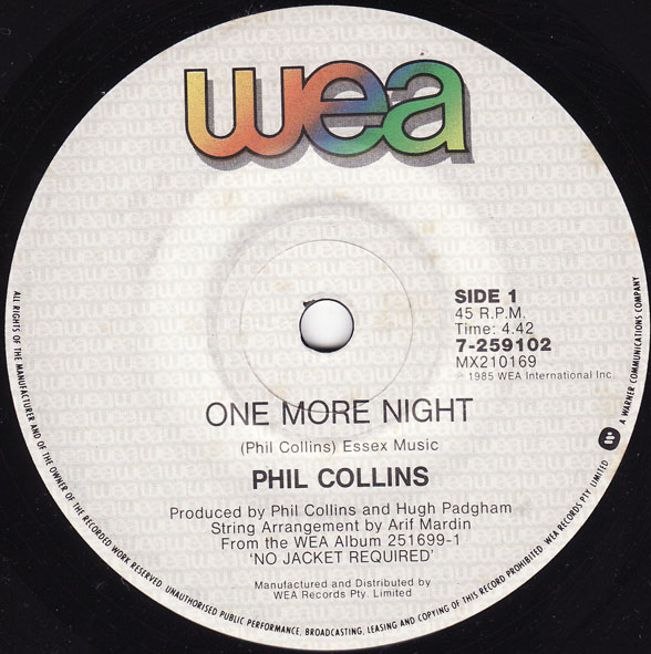 Phil Collins > Singles > One More Night