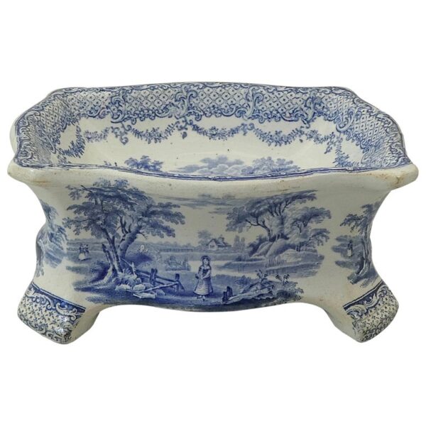 Ridgway Blue and White Printed Dog Bowl, circa 1840 Philip Carrol