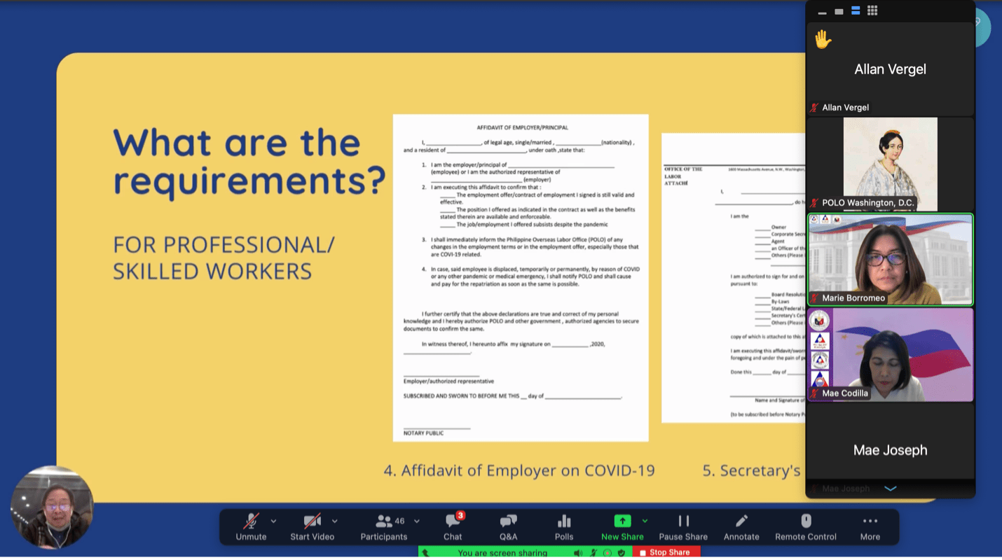 POLOWDC AND POEA HOLD POPSBaM WEBINAR FOR OFWS IN THE BRITISH VIRGIN