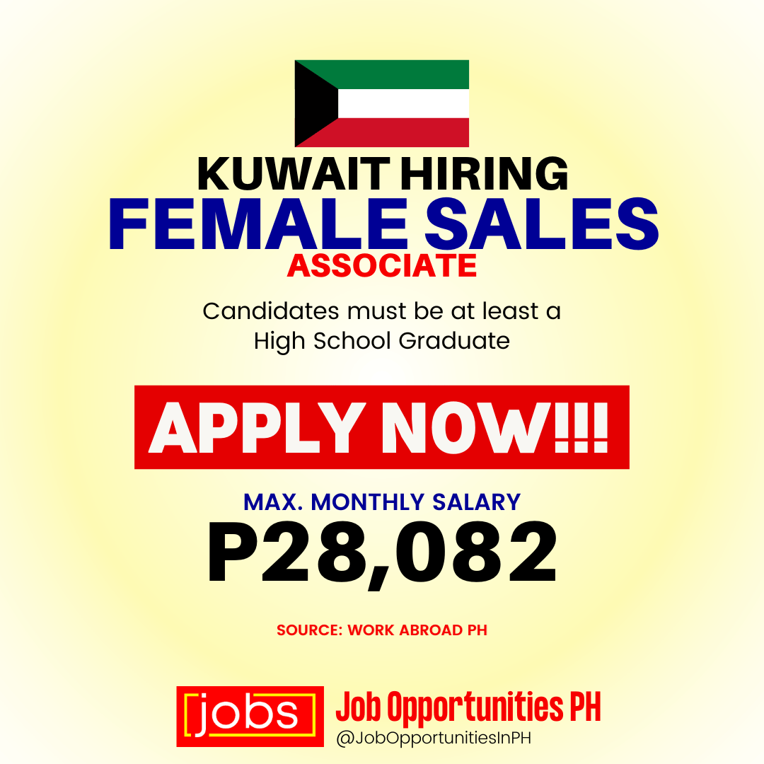 Job Opportunities for Sales Associate in Kuwait Philippine Go