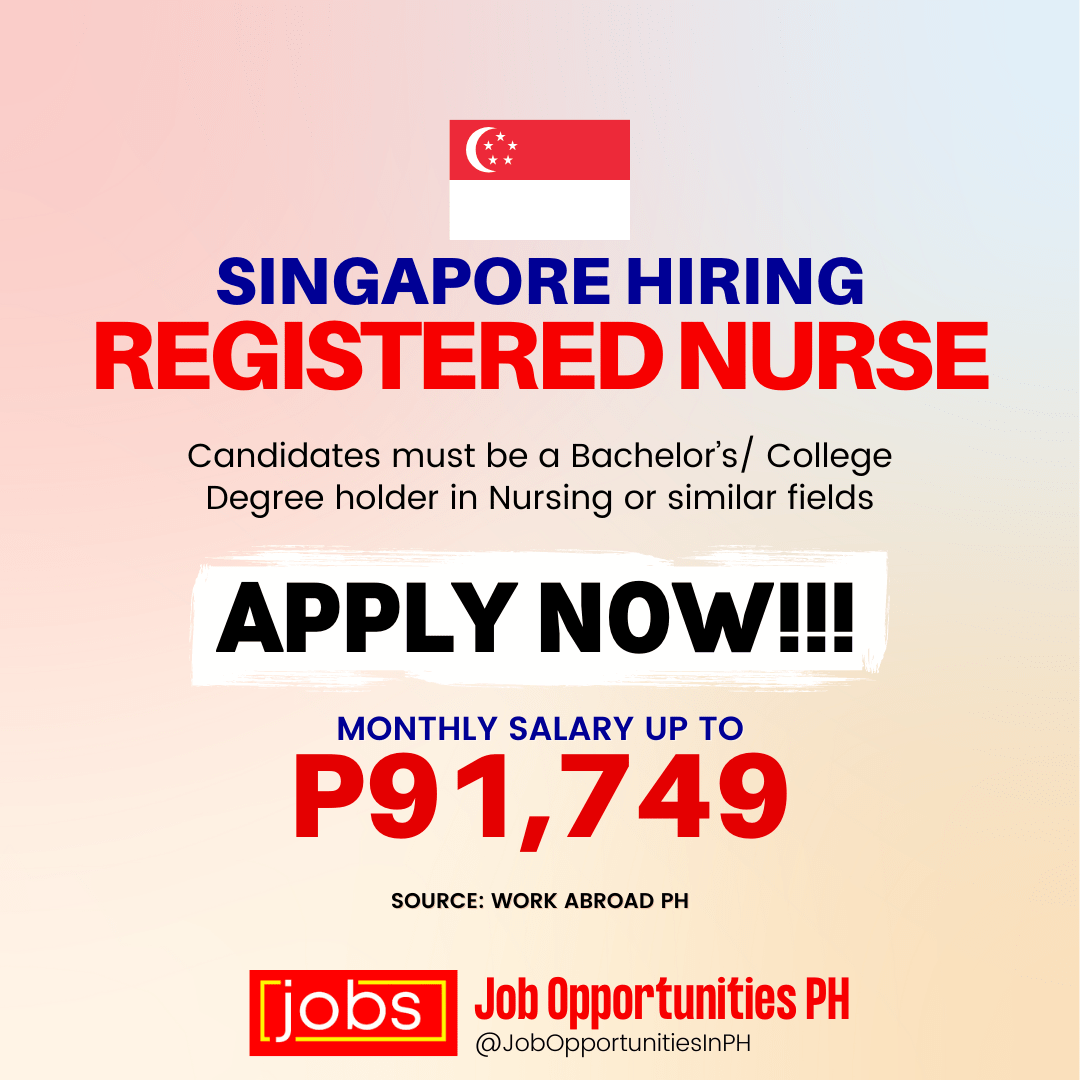 Job Opportunities for Registered Nurse in Singapore Philippine Go