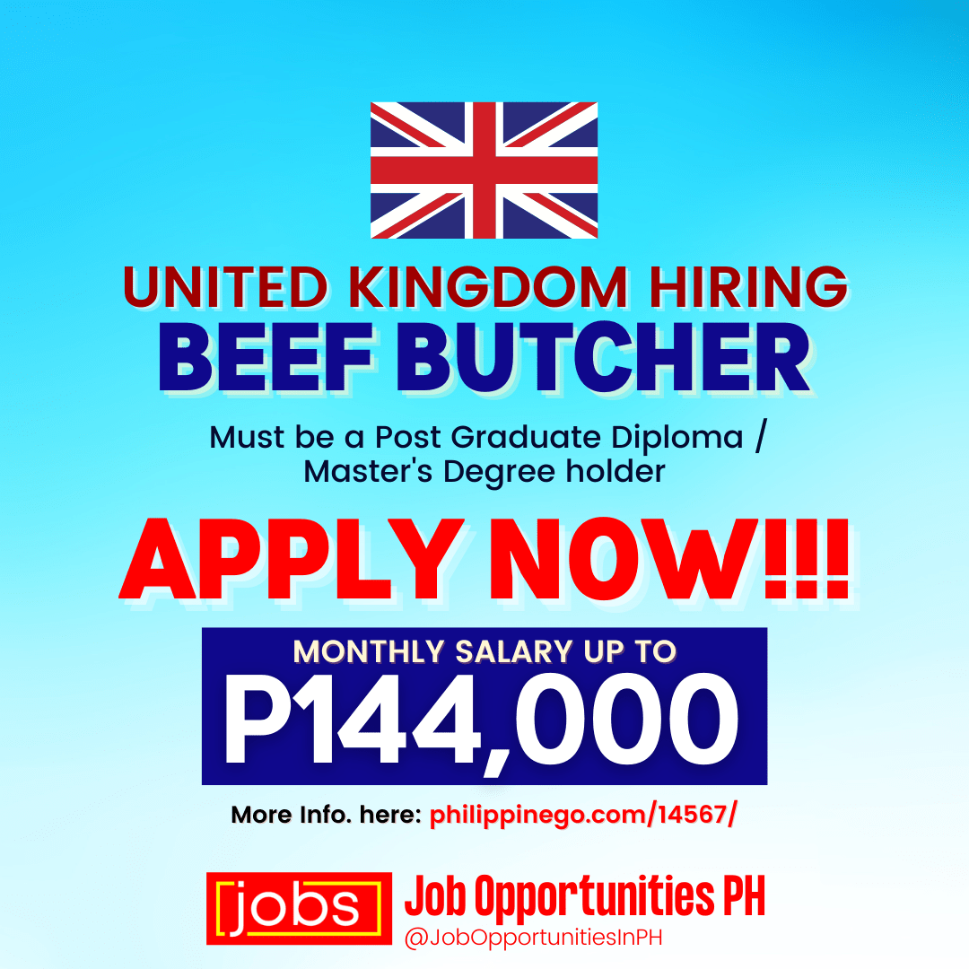 Job Opportunities for Beef Butcher in UK Apply now Philippine Go