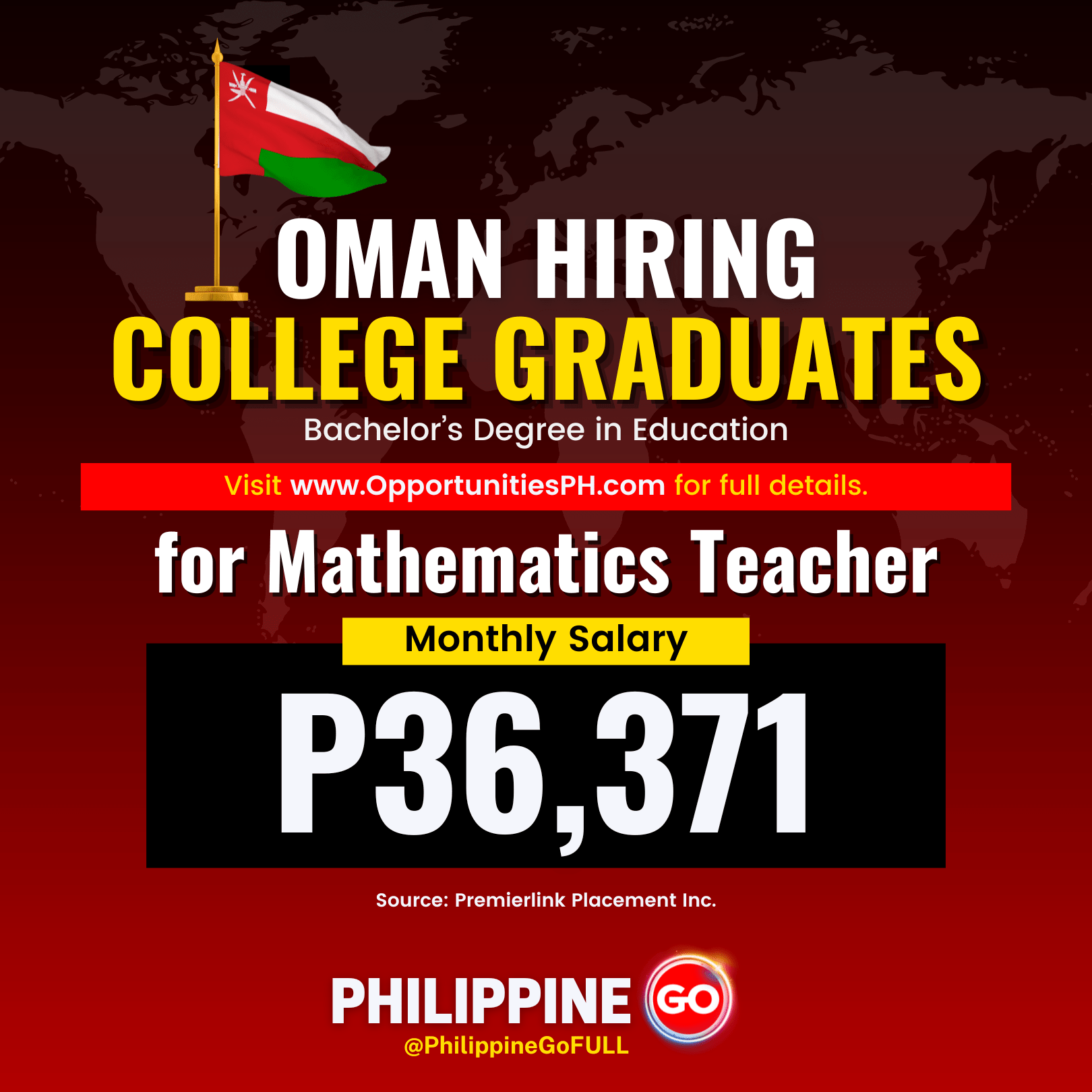 Exciting Opportunity Hiring Mathematics Teacher in Oman with a Basic