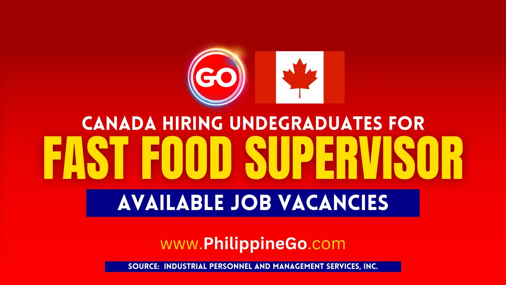 Fast Food Supervisor Job Vacancies in Canada 2024, Open for