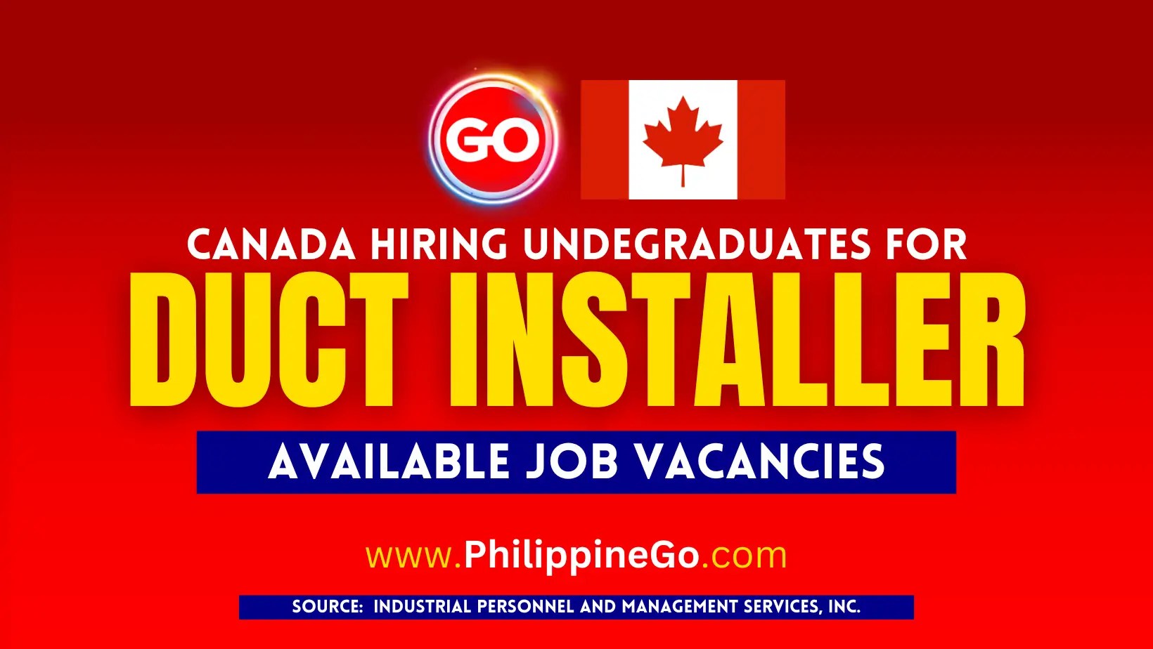 Duct Installer Job Vacancies in Canada 2024, Open for High School
