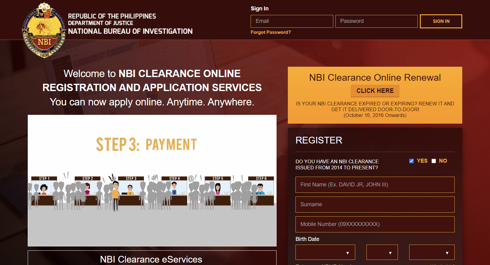NBI Clearance Requirements and Registration Online Philippine Registry