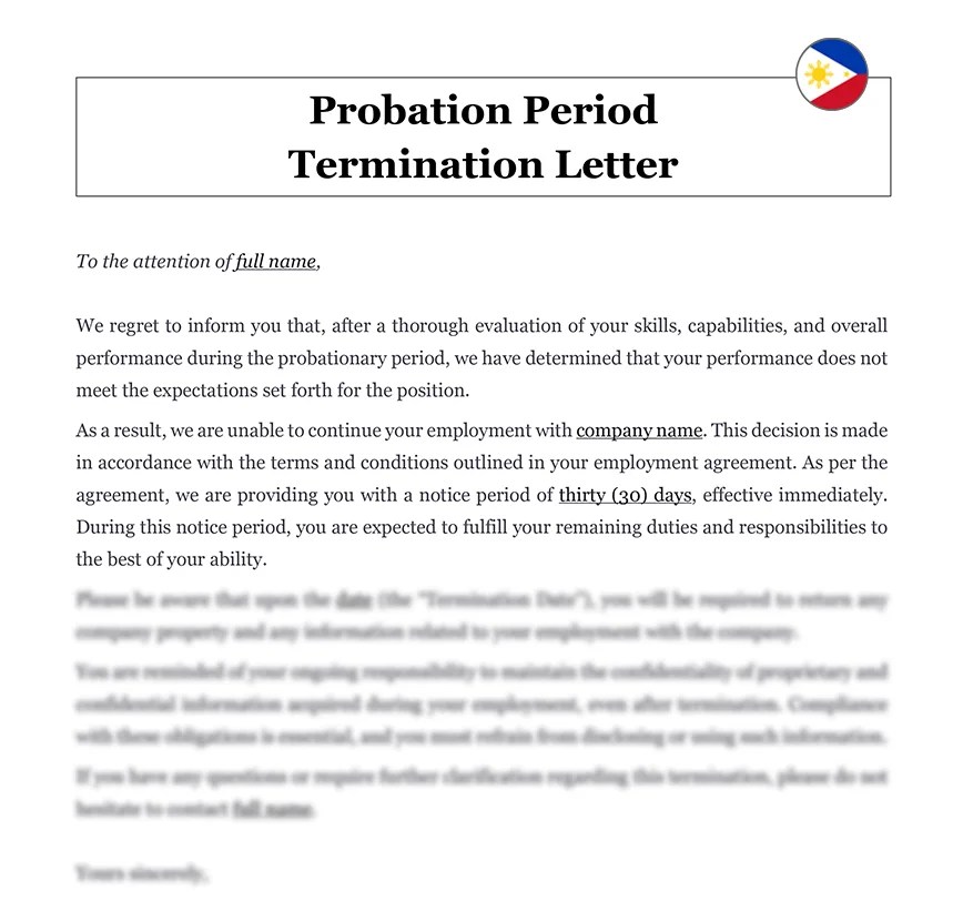 Employee Probation Period Termination in Philippines Download